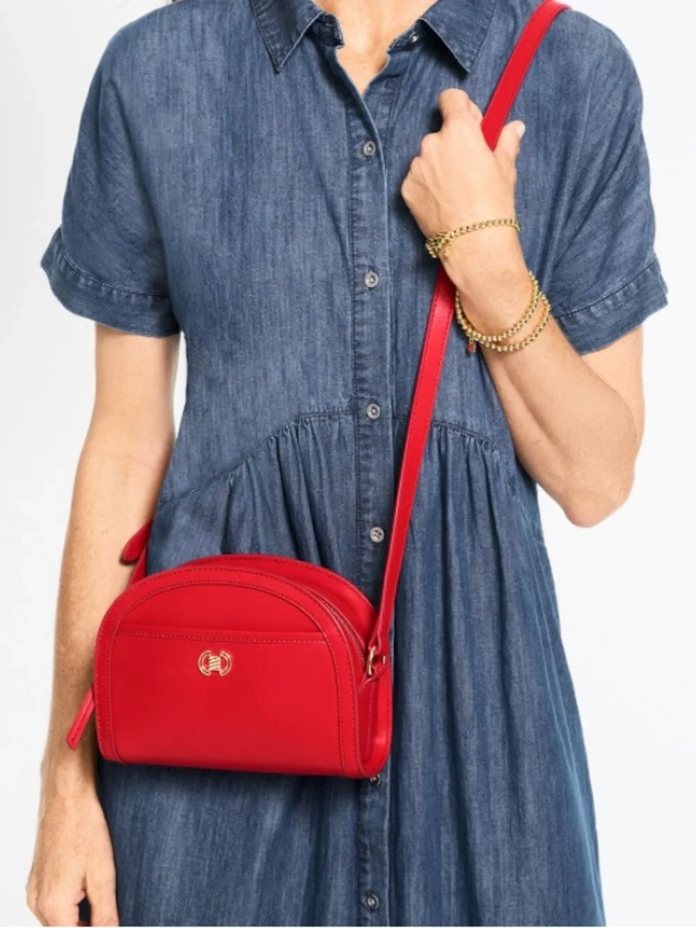 NWOT Talbots Rory Nappa Leather Moon Crossbody Bag - Picture 2 of 3